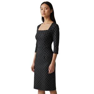 WHBM Black Polka Dot Top and Skirt Set XS